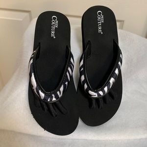 Pedi Couture zebra sandals